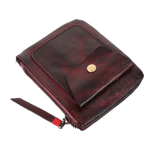 IMIKEYA Vintage Münzbörse aus pflanzlich gegerbtem Material Mini Portemonnaie mit robustem weichem Material vielseitig für Kleingeld Karten und kleine Gegenstände langlebig und von IMIKEYA