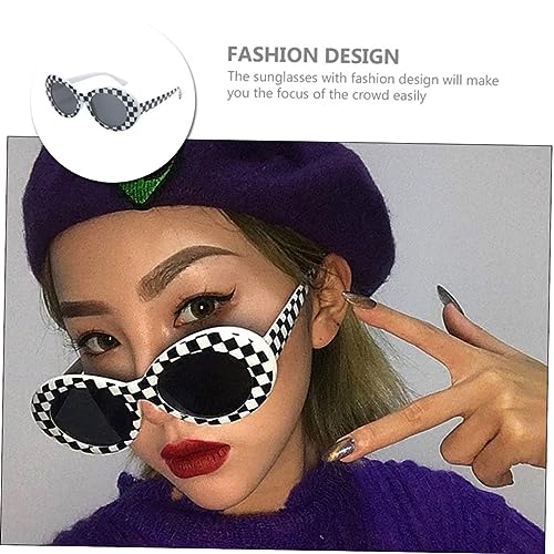 IMIKEYA Vintage Ovale Damen Sonnenbrille Modisch Leicht mit Stabilem Rahmen und Rutschfesten Nasenpads Trendige Party Sonnenbrille für Frauen und Männer Vielseitig Kombinierbar und von IMIKEYA