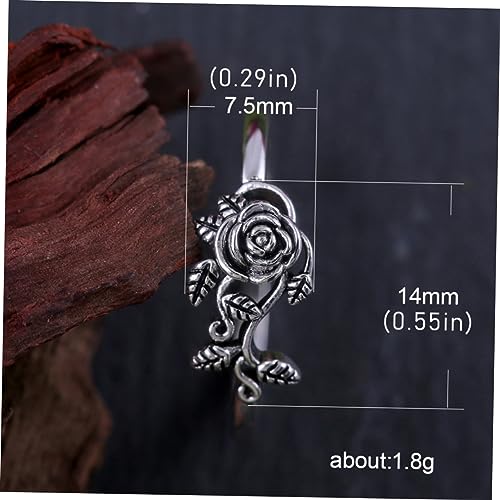 IMIKEYA Vintage Silberring Damen Filigraner Rosen Design Fingerring Zierlicher Verlobungsring Fingerdekoration im Retro Stil Angenehm zu Tragen IMIKEYA Vintage Silberring Damen Filigraner Rosen Design Fingerring Zierlicher Verlobungsring Fingerdekoration im Retro Stil Angenehm zu Tragen von IMIKEYA
