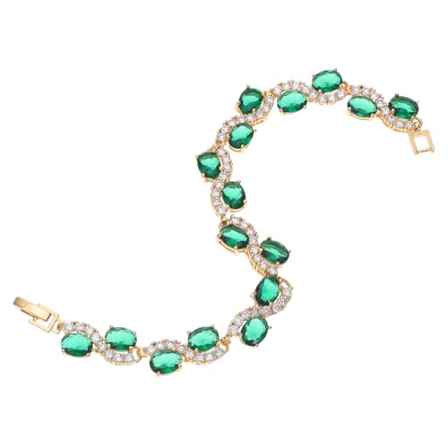 IMIKEYA Vintage Zircon Damen Armband Grün Goldfarben Leichtes Modisches Schmuckstück für Sommer Outfits Geschenkidee für Mädchen und Frauen zu Valentinstag und Geburtstag von IMIKEYA