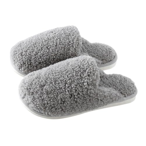 IMIKEYA Warme Herren Hausschuhe mit Plüschfutter Rutschfeste Gummisohle Atmungsaktiv und Strapazierfähig Bequeme Indoor Schuhe für Winter und Zuhause Modisch und Hautfreundlich von IMIKEYA