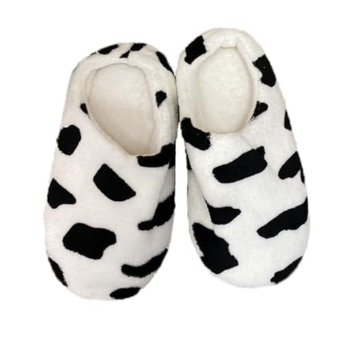 IMIKEYA Warme Kuhmuster Hausschuhe Damen Herren Flauschige Pantoffeln mit Rutschfester Sohle Kuschelig Komfortabel für Winter Indoor Nutzung und Gemütliche Feiertage Zuhause von IMIKEYA