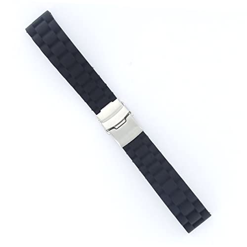 IMIKEYA Wasserdichtes Silikon Uhrenarmband mit Verstellbarer Edelstahlschließe Langlebig und Sporttauglich Geeignet für Herren und Damen Smartwatch Ersatzband Schwarz von IMIKEYA