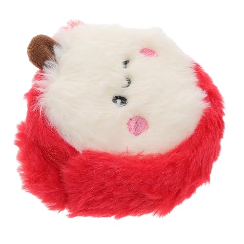 IMIKEYA Weiches Kleines Plüsch Münzportemonnaie in Apfelform mit Reißverschluss Kompakte Geldbörse für Mädchen und Frauen Täschchen zur Aufbewahrung von Münzen Kopfhörer und Datenkabel von IMIKEYA