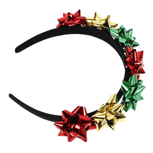 IMIKEYA Weihnachts Haarschmuck mit Schleife Festlicher Haarreif für Weihnachten Neujahrsfeiern Fotoshootings Glitzernde Blumenakzente Bunte Kopfbedeckung für von IMIKEYA