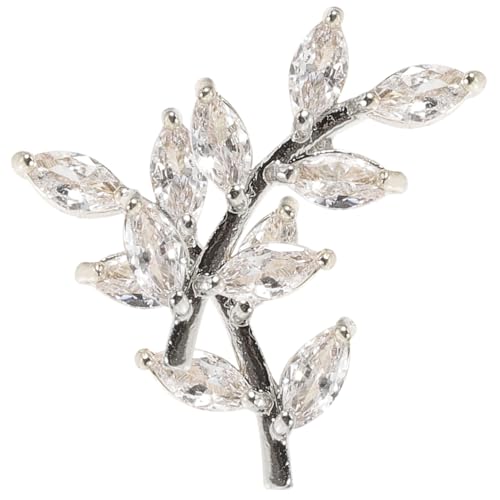 IMIKEYA Weiße Zirkonia Blattohrringe Kleine Klassische Ohrstecker mit Schlichtem Design Modischer Damenschmuck für Vielseitige Outfits und Alltag Stilvolle Ohrhänger von IMIKEYA