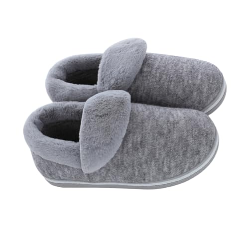 IMIKEYA Winter Hausschuhe Herren Plüsch Gefüttert Rutschfest Warme Geschlossene Pantoffeln für Zuhause Wohnzimmer Schlafzimmer von IMIKEYA