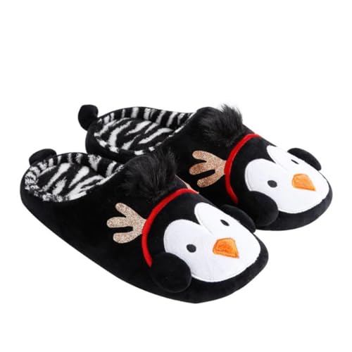 IMIKEYA Winter Hausschuhe Warm Gefüttert Rutschfeste Sohle Pinguin Motiv Weiche Indoor Pantoffeln für Mädchen Jungen Herbst und Winter Zuhause von IMIKEYA