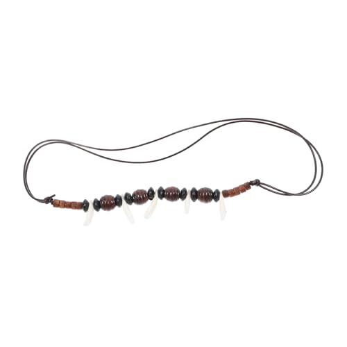 IMIKEYA Männer Perlenkette mit Wolfzahn Anhänger Verstellbare Halskette Hip Hop Halsschmuck für Strandpartys Leicht und Langlebig IMIKEYA Männer Perlenkette mit Wolfzahn Anhänger Verstellbare Halskette Hip Hop Halsschmuck für Strandpartys Leicht und Langlebig von IMIKEYA