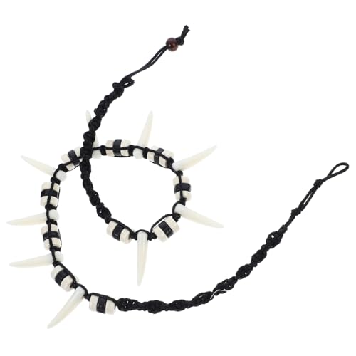 IMIKEYA Herrenhalskette Mit Künstlichem Wolfszahn-anhänger Handgewebte Bohemische Halskette Für Männer Stilvoller Schmuck Für Alltag Anhänger Mit Künstlichem Wolfszahn IMIKEYA Herrenhalskette Mit Künstlichem Wolfszahn-anhänger Handgewebte Bohemische Halskette Für Männer Stilvoller Schmuck Für Alltag Anhänger Mit Künstlichem Wolfszahn von IMIKEYA