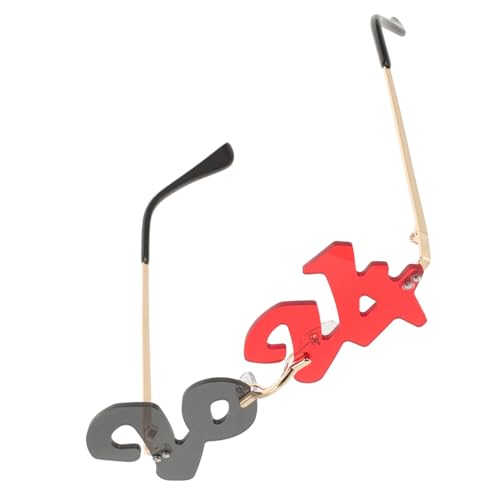 IMIKEYA Zahlen Sonnenbrille Rimless Partybrille Lustige Uv Schutz Brille für Silvester Karneval Kostüm Accessoire von IMIKEYA