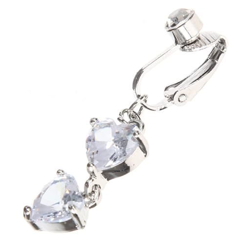 IMIKEYA Zircon Herz Dangle Bauchnabelring aus Legierung Leichter Körperschmuck für Frauen Funkelndes Nabelpiercing Rostfrei Einzigartiges Design Sicher und Angenehm zu Tragen von IMIKEYA