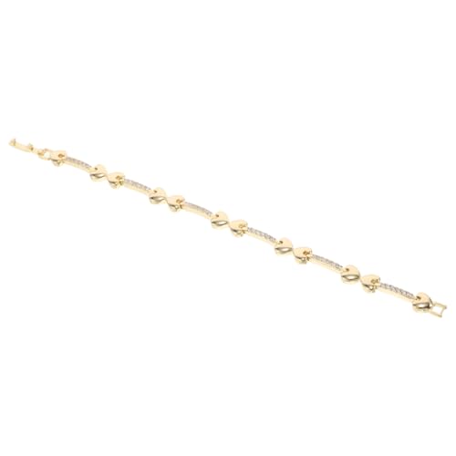 IMIKEYA Zirkonia Hip Hop Armband mit Herz Boxverschluss Modisches Gold Schmuckstück Vielseitig für Partys Hochzeiten und Alltag Stilvolles Damenaccessoire Ästhetisches von IMIKEYA