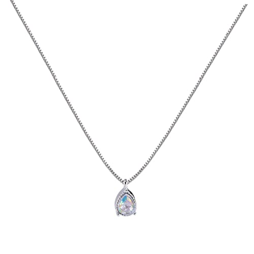 IMIKEYA Zirkonia Tropfen Anhänger Halskette Damen Clavicle Kette Modisch Schlicht Vielseitig Brautschmuck von IMIKEYA