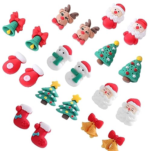 10 Paar Weihnachts Ohrstecker für Mädchen Damen Weihnachts Ohrringe Weihnachtsbaum Schneemann Ohrstecker Chrismtas Ohrschmuck von IMINI