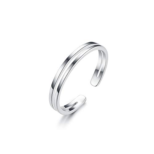 925 Sterling Silber Ringe zweireihig verstellbar Zehenring Größe J-P minimalistisches Schmuckgeschenk von IMINI