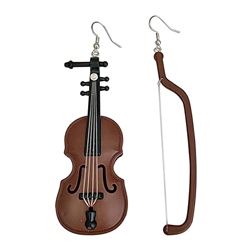 Asymmetrische Violine Acryl lange baumelnde Tropfenohrringe für Frauen Mädchen lustig niedlich Statement Haken leicht baumeln Modeschmuck Geschenke, Acryl, Neu von IMINI