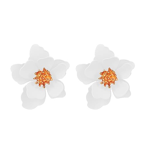 Böhmische Blumen Ohrstecker für Frauen Teenager Mädchen Modische Blüte Große Statement Acryl Ohrringe Ohrstecker Mehrfarbig Frühling Sommer Ohrschmuck von IMINI