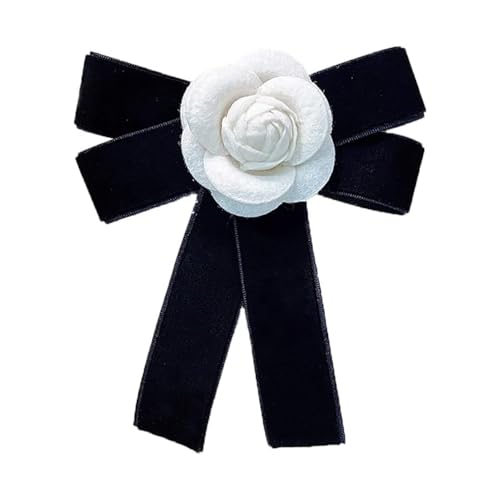 Bowknot Ribbon Kamelie Blume Vorgebundene Fliege Hals Krawatte Brosche Revers Pins für Frauen Mädchen Elegante Blumen Anzug Hemd Kragen Krawatte Kleidung Zubehör Party Bankett Geburtstag Schmuck von IMINI