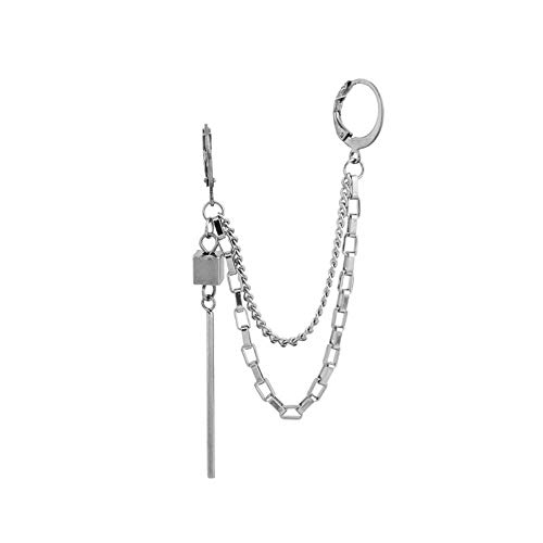 Einfädler Bar Quaste Kette Manschette Wrap Clip On Hoop Lange Dangle Drop Ohrringe für Männer Frauen Zwei Löcher Personalisierte Mode Punk Climber Crawler Hip Hop Rock Kpop Gothic Piercing Geschenke von IMINI