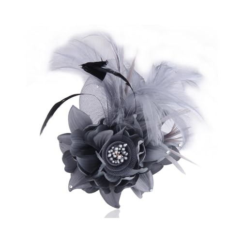 Elegante Blumen-Brosche für Damen, Feder, Hochzeit, Party, Tanz, Bankett, Kopfschmuck, Haarnadeln für Damen, Blumen-Haarspange, Hut, Revers, Schal, Vintage, Zirkonia, Schmuck, Geschenke, Feier, von IMINI