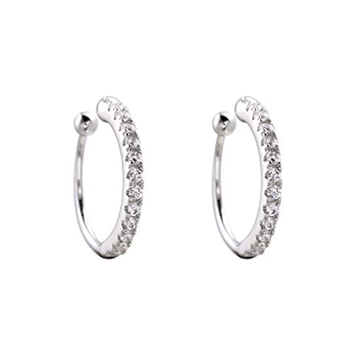 Huggie Manschette Clip On Cubic Zirkonia 925 Sterling Silber Kleine Creolen Ohrringe für Frauen Teenager Mädchen Knorpel Mode Wickeln Ohne Piercing Ohr Hypoallergen von IMINI