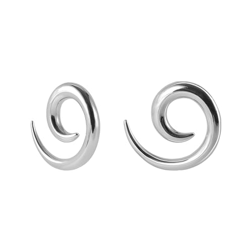 IMINI 2 Stück Edelstahl Schnecke Twist Spirale Ohr Taper | Hypoallergen Körperpiercings Schmuck für Männer & Frauen | Plugs Tunnel Expander schrittweise Dehnungsmesser mit Geschenkbeutel, 2g(6mm von IMINI