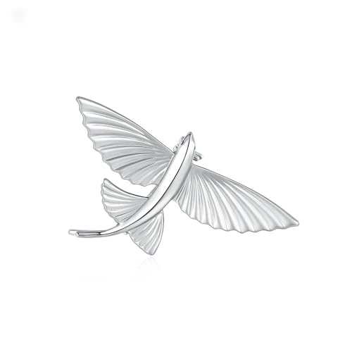 IMINI Brosche mit fliegendem Fisch für Damen und Mädchen Minimalistisch Niedlicher Vogel Anstecknadel Brosche Kleid Accessoires Schmuck Geschenke von IMINI