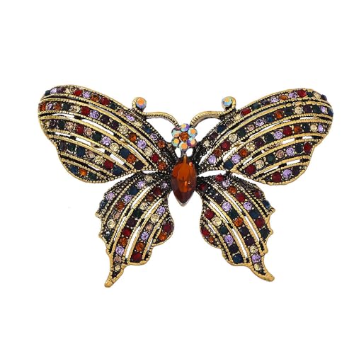 IMINI Retro Schmetterling Brosche für Frauen Mädchen Strass CZ Anstecknadeln Schal Clip Boutonniere Corsage Abzeichen Broschen für Stoff Kleid Tasche von IMINI