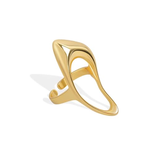 IMINI Statement-Ring in Tropfenform für Damen und Mädchen, modisch, geometrisch, einfach, verstellbar, offen, Knöchel, Fingerringe, bequeme Passform, minimalistisch, einzigartig, schick, Schmuck, von IMINI