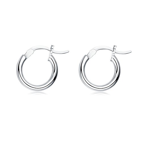 13 mm Silber Ohrringe für Damen und Mädchen 925 Sterling Silber Kleine Creolen Huggie Creolen Klobige Ohrringe von IMINI