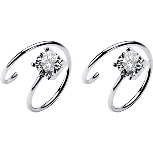 Kleine Kreolen-Ohrringe aus Sterlingsilber mit Cubic Zirkonia, Ohrring, Ohrpiercing, hypoallergen, empfindliche Ohren von IMINI