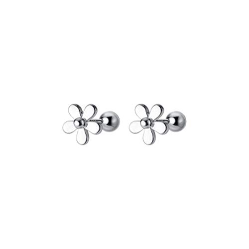 Minimalistische 18 g Gänseblümchen-Ohrstecker, S925 Sterlingsilber, zierlich, klein, Tragus-Piercing, Ohrstecker, Helix-Barbell, hypoallergen, für Frauen und Mädchen von IMINI