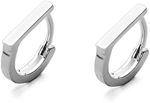 Minimalistische Bar-Linie Knorpel Kleine Creolen 925 Sterling Silber für Frauen Mädchen Mode Sleeper Tiny Huggied Scharnier Endless Hoop 12 mm Tragus-Ohrring Hypoallergen Geschenke von IMINI