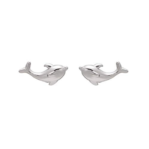 Niedliche Delfin Ohrstecker 925 Sterling Silber Tiermotiv Kleine Statement Ohrringe Ohrstecker für Mädchen Frauen Hypoallergen von IMINI