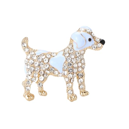 Niedliche Hunde-Brosche mit Strasssteinen – Emaille-Tier-Anstecknadel für Frauen und Mädchen, Tierliebhaber, zierliche Mode-Legierung, Accessoire, Schmuck für Anzüge, Kleider, Taschen oder Hüte, 4,0 von IMINI