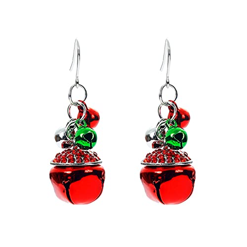 Niedliche Weihnachtsglocken-Ohrringe für Frauen und Mädchen Bunte Charms CZ Rote Kugel Glocken, Fischhaken, Baumelnde Ornamentkette Hypoallergen Festival Weihnachten Party Schmuck Niedliche Weihnachtsglocken-Ohrringe für Frauen und Mädchen Bunte Charms CZ Rote Kugel Glocken, Fischhaken, Baumelnde Ornamentkette Hypoallergen Festival Weihnachten Party Schmuck von IMINI
