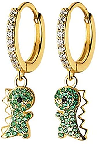 Niedliche Dinosaurier Ohrringe Sterling Silber 925 Kleine Creolen Huggie Creolen Tier Ohrringe Fashion Schmuck von IMINI