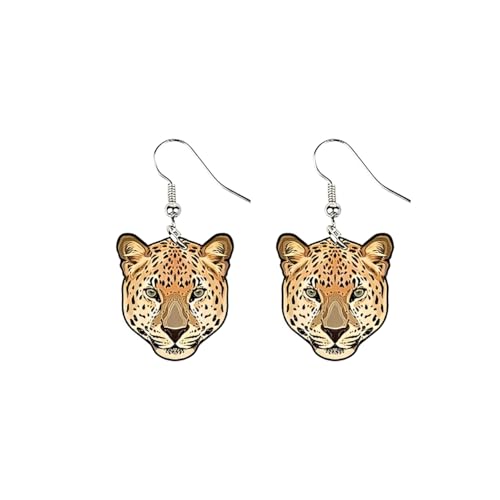Ohrringe mit wildem Tiergesicht – wilder Tiger & elegantes Leoparden-baumelndes Design, leichte Acryl-Mode-Haken-Accessoires, einzigartiges Geschenk für Frauen und Mädchen, M, Acryl Metall, Kein Ohrringe mit wildem Tiergesicht – wilder Tiger & elegantes Leoparden-baumelndes Design, leichte Acryl-Mode-Haken-Accessoires, einzigartiges Geschenk für Frauen und Mädchen, M, Acryl Metall, Kein von IMINI