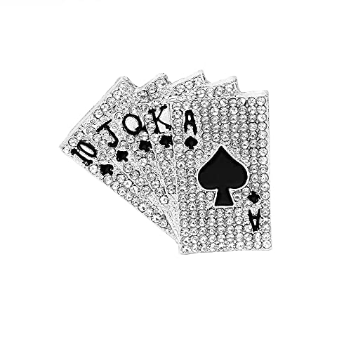 Punk-Poker-Brosche mit Strasssteinen, personalisierbar, Hip-Hop-Kristall-Brosche für Party, Tanz, Bankett, für Damen und Herren, modische Anstecknadeln, Anstecknadeln, Hemd, Kleid, Zeremonie, von IMINI