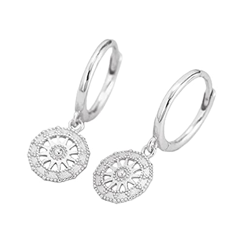 Runder Helm Baumeln Kleine Creolen für Frauen Mädchen 925 Sterling Silber Ohrringe Niedlich Hohl Stern Ruder Charms Tropfen baumeln Huggie Hoops Knorpel Ohrringe von IMINI