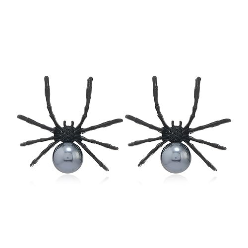 Schwarze Spinnen Ohrstecker für Frauen Halloween Ohrringe Spinne Ohrringe Große Perlen Statement Ohrringe Halloween Party Ohrschmuck von IMINI