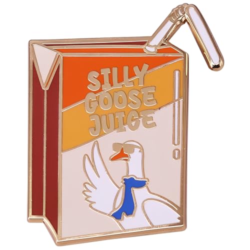Silly Goose Juice Box Brosche für Frauen Mädchen - Lebendige Orange/Gelb Emaille Cartoon Revers für Jacken & Taschen, Mode Verspielte Accessoires Schmuck Geschenke von IMINI