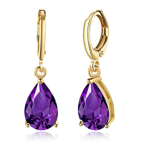 Teardrop Tropfen baumeln Kupfer Ohrringe für Frauen 14K vergoldet klar Zirkonia Diamant Zinken Hochzeit Mode Leverback Sensitive Ohren von IMINI