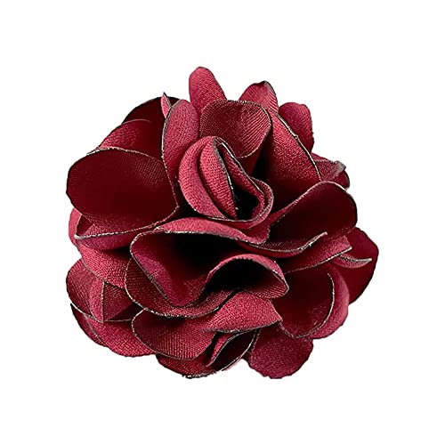 Vintage Rose Blume Seide Stoff Brosche Pin für Frauen Mädchen Floral Kragen Pins Clip Schal Kleid Anzug Hemd Krawatte Corsage Broschen Pins Mode 2 in 1 Schmuck Geschenke Geburtstag, Stoff, Neu von IMINI