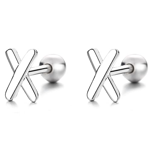 X Form Ohrringe Sterling Silber 925 Ohrstecker Knorpel Ohrringe Kreuz Ohrringe Winzige Ohrringe Piercing Ohrstecker Minimalistischer Schmuck von IMINI