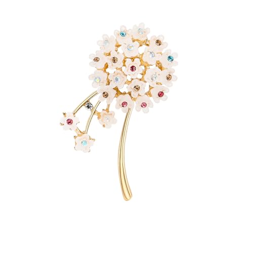 Zarte Brosche mit Löwenzahn-Blumen-Motiv und bunten Strass-Harz-Blumennadeln, Clip, Anstecknadeln, Anstecknadeln, zierlicher Schmuck, Geschenke für Frauen und Mädchen, Metall, Zirkonia von IMINI