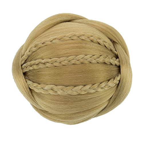 IMISSU Kleine Größe Geflochtener Chignon Tänzer Haarabdeckung Krapfen Haarteile Haargummis Haarknoten Perücke Hochsteckfrisur Hochzeit Party für Frauen (M2 Aschblond) von IMISSU