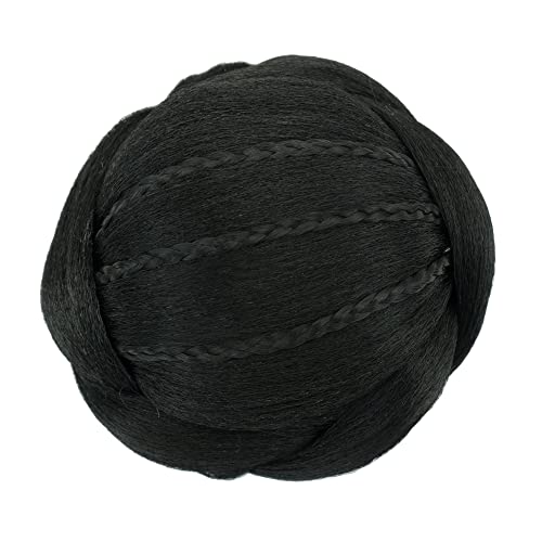 IMISSU Kleine Größe Geflochtener Chignon Tänzer Haarabdeckung Krapfen Haarteile Haargummis Haarknoten Perücke Hochsteckfrisur Hochzeit Party für Frauen (M2 Schwarz) von IMISSU