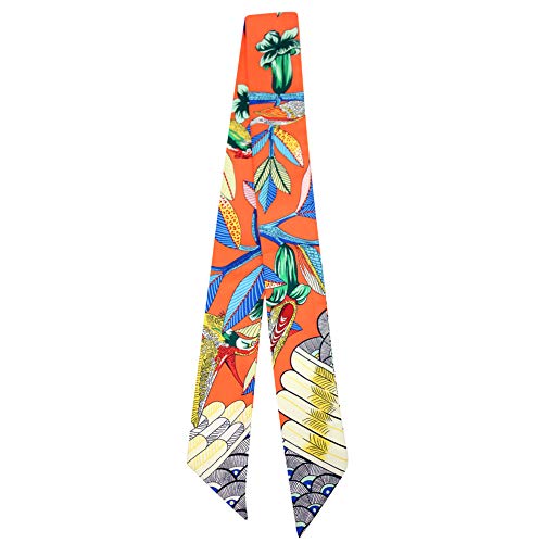 IMLECK Modischer Schal mit natürlichem Blumen- und Vogeldruck, Handtaschengriff, Schal, Halstuch für Damen, B, Einheitsgröße von IMLECK